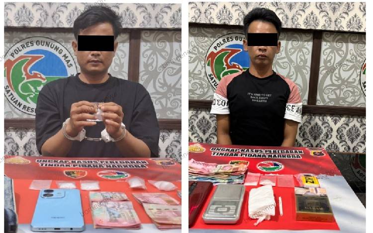 Hanya Berselang 20 Menit, Polres Gunung Mas Berhasil Bekuk 2 Budak Sabu