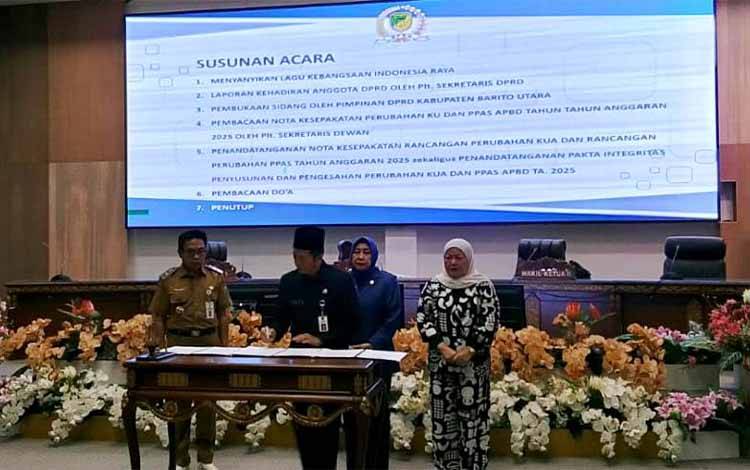 DPRD Barito Utara Rapat Paripurna Penandatanganan Kesepakatan Perubahan KUA-PPAS APBD 2025