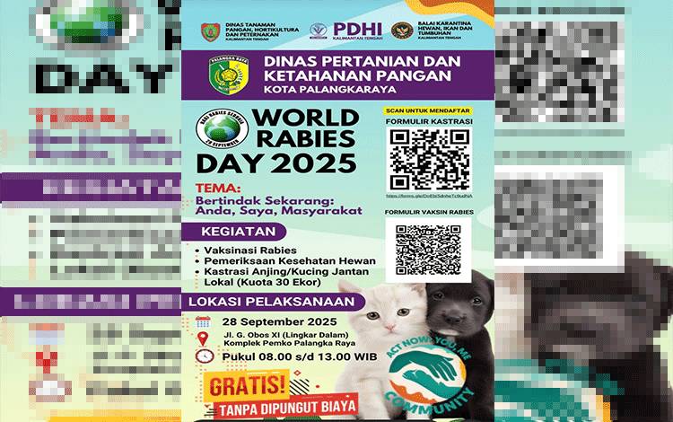 Peringati Hari Rabies Sedunia, Kalteng Gelar Vaksinasi dan Pemeriksaan Hewan Gratis