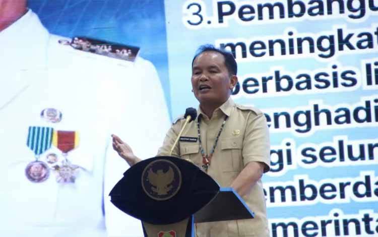 Gubernur Kalimantan Tengah, Agustiar Sabran saat Rakerda PKK Kalteng. (FOTO:TP-PKK KALTENG)