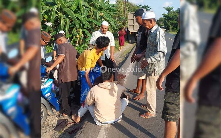 Pakaian Terlilit Rantai Motor, Ibu ini Kecelakaan di Kapuas Timur