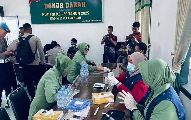 Kodim 1017 Lamandau Gelar Donor Darah Sambut HUT ke-80 TNI