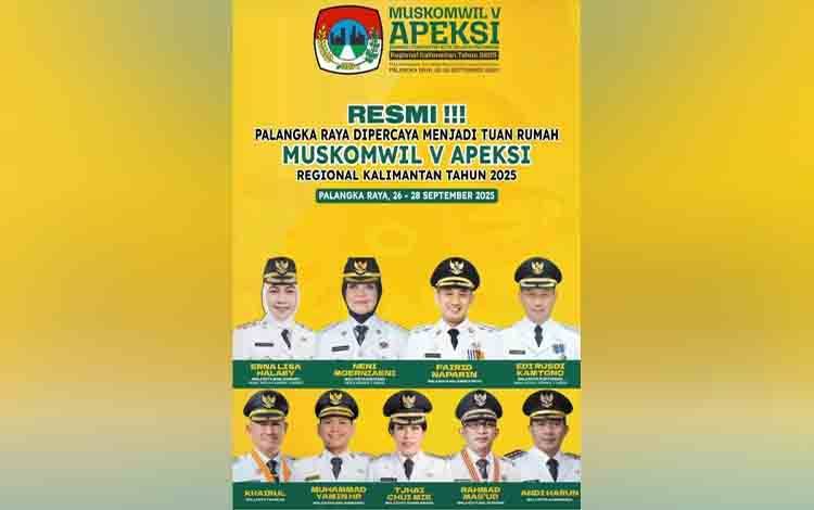 Pemberitahuan kegiatan Muskomwil V Apeksi di Palangka Raya. (FOTO: IST)