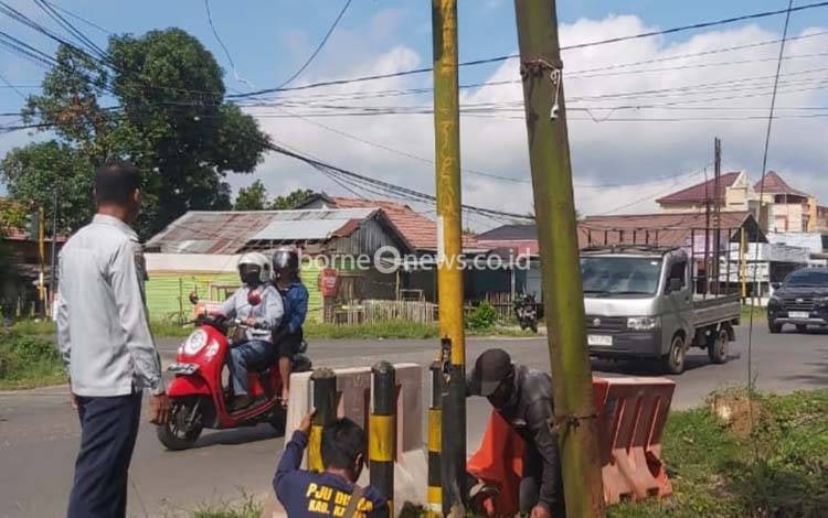 Proyek Peningkatan Jalan di Kuala Kapuas Dimulai, Traffic Light Simpang Patih Rumbih-Jawa Dilepas Sementara