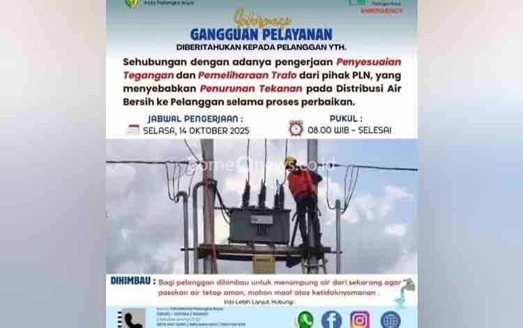 Lakukan Perawatan Trafo, Distribusi Air Perumdam Alami Penurunan Tekanan Air