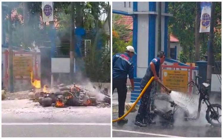 Motor Pengangkut 10 Tabung Gas Elpiji Terbakar di Pangkalan Bun