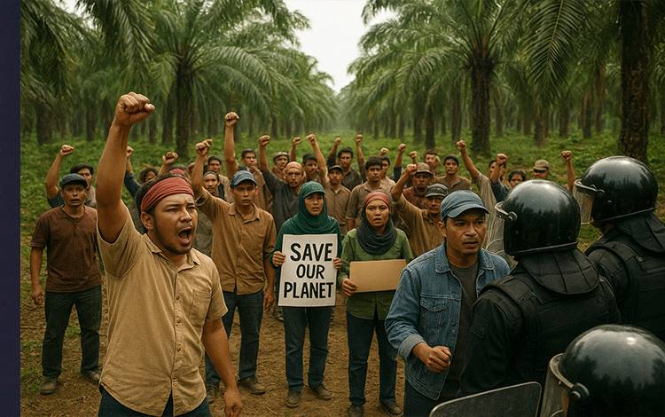 Warga Desa Pantap Mentaya Hulu Kotim Kembali Menggelar Aksi di Areal Kebun PT Tapian Nadenggan