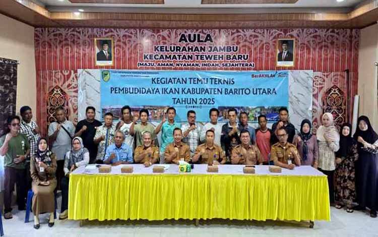 Dinas Ketahanan Pangan dan Perikanan Barito Utara menggelar kegiatan temu teknis penyuluh perikanan di Kelurahan Jambu, Kecamatan Teweh Baru.(foto: Dhani)