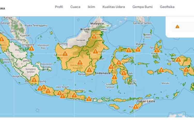 Waspada! BMKG Peringatkan Kalteng Berpotensi Dilanda Cuaca Ekstrem Hingga Senin
