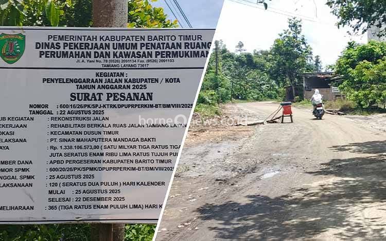 Pemkab Barito Timur Kucurkan Rp1,3 Miliar untuk Rekonstruksi Jalan Tamiang Layang-Magantis