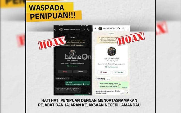 Waspada! Penipu Catut Nama Kepala Kejari Lamandau yang Baru Dilantik