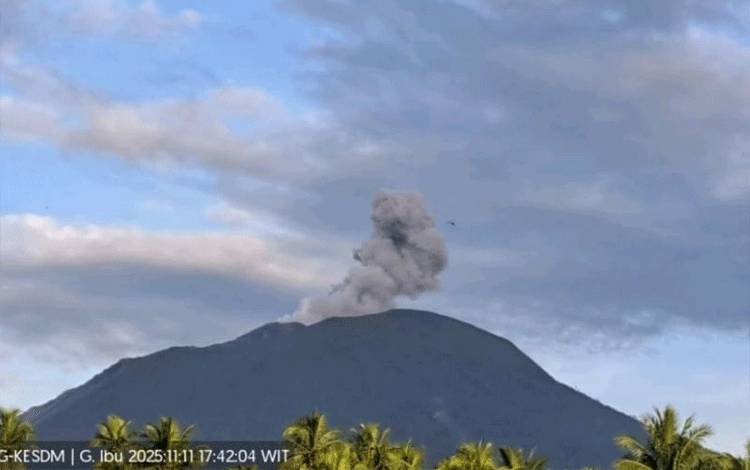 Gunung Ibu Halmahera Barat Lontarkan Abu Setinggi 500 Meter