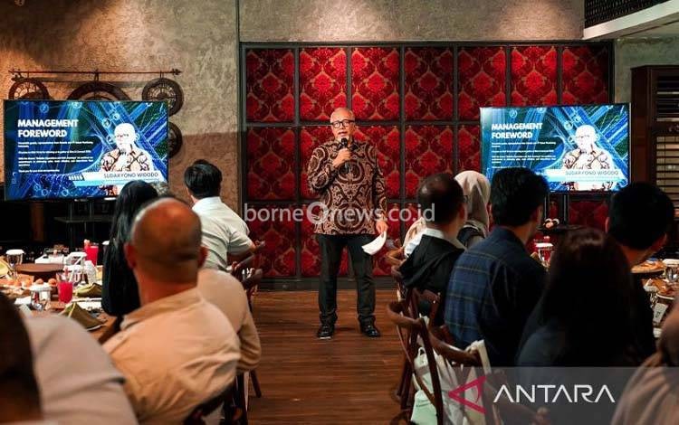 Sudaryono, Direktur PT Solusi Monitoring Indonesia, menyampaikan Foreword pada acara Geotab Dine & Connect` yang berlangsung di Jakarta, Rabu (19/11/2025). ANTARA/HO-SMI