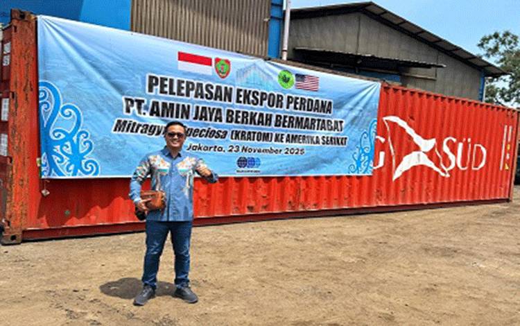 Eksportir Muda Kalteng Lepas Ekspor Kratom Perdana ke AS Senilai Rp48 Miliar