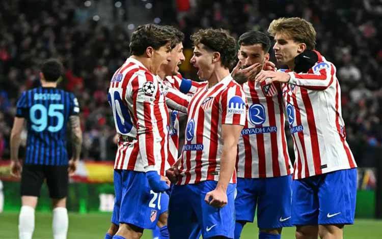 Gol Dramatis Gimenez Menangkan Atletico Madrid 2-1 atas Inter Milan