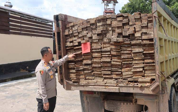 Polres Lamandau Amankan Pelaku dan Truk Pengangkut Kayu Ilegal