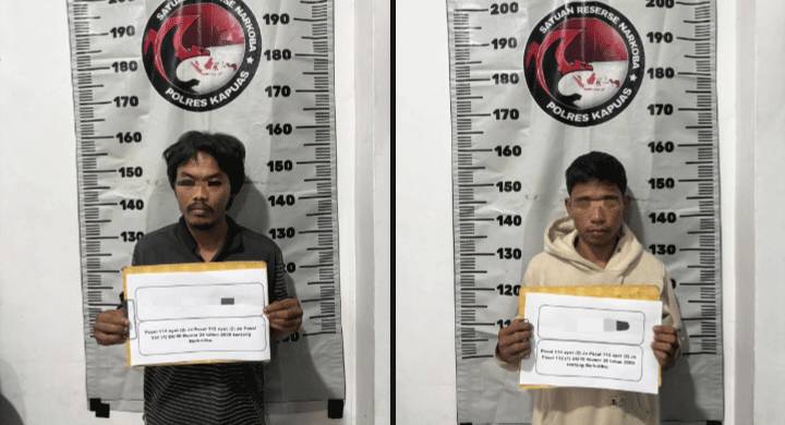 2 Pemuda Ditangkap Bawa 110 Gram Sabu di Jalan Lintas Palangka Raya-Buntok