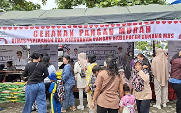 GPM di Kuala Kurun Jual 5 Ton Beras Murah hingga Ratusan Kilo Gula