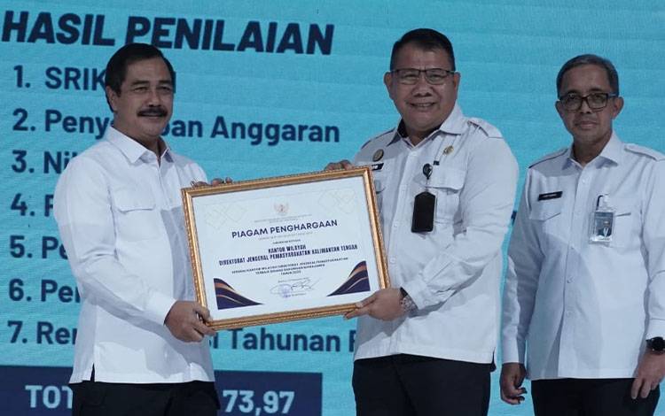 Kanwil Ditjenpas Kalteng Raih Penghargaan Terbaik Bidang Dukungan Manajemen 2025