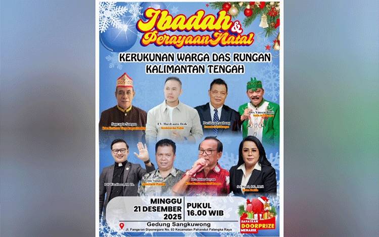 Natal Perdana Kerukunan DAS Rungan Digelar 21 Desember di Palangka Raya