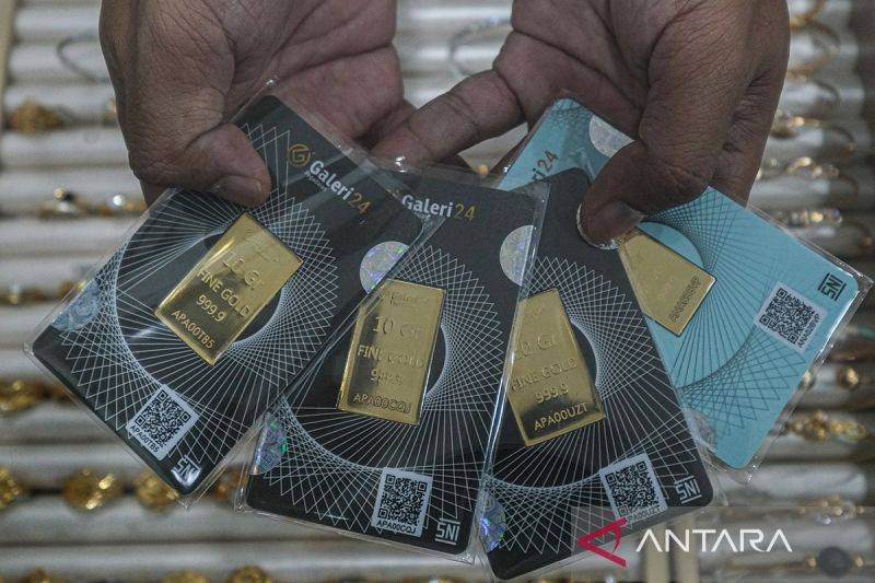 Harga Emas UBS-Galeri24 di Pegadaian Hari Ini Kompak Turun
