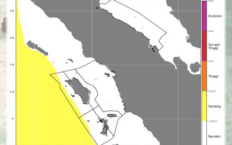 BMKG: Waspada Gelombang 4 Meter di di Samudera Hindia Barat Nias