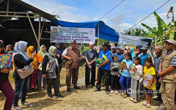 Kolaborasi PEPSILI, PSL USU, HITI, dan BKM Syuhada Salurkan Donasi untuk Korban Banjir
