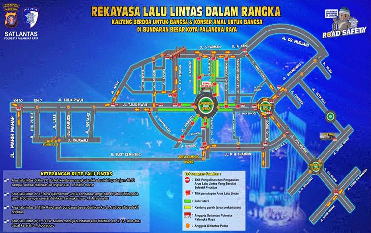Satlantas Polresta Palangka Raya Terapkan Rekayasa Lalu Lintas di Bundaran Besar Jelang Tahun Baru 2026