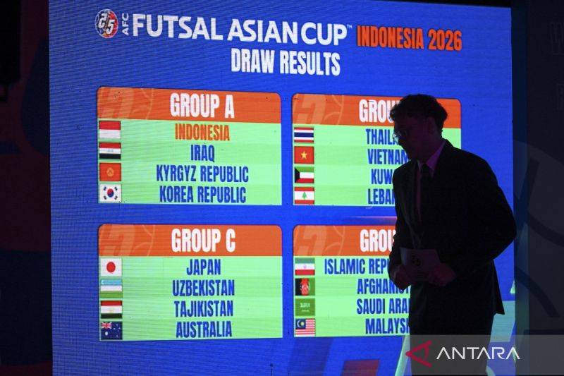 Indonesia Hadapi Irak dan Korea di Grup A Piala Asia Futsal 2026