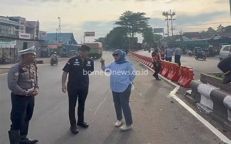 Hanya 5 Jam Berjalan, Rekayasa Lalin Bundaran Simpang Empat Banjarbaru Dihentikan