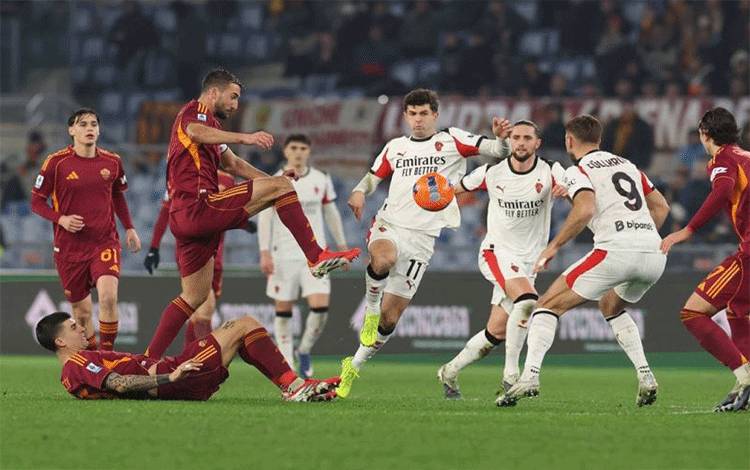 Penalti Pellegrini Paksa Laga AS Roma lawan AC Berakhir Imbang 1-1