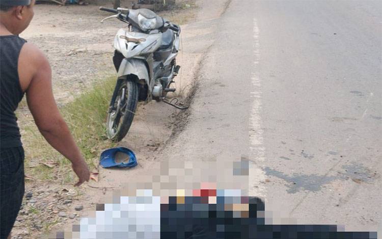 Lakalantas di Trans Kalimantan Km 3 Anjir, Seorang Pria Luka Parah di Kepala
