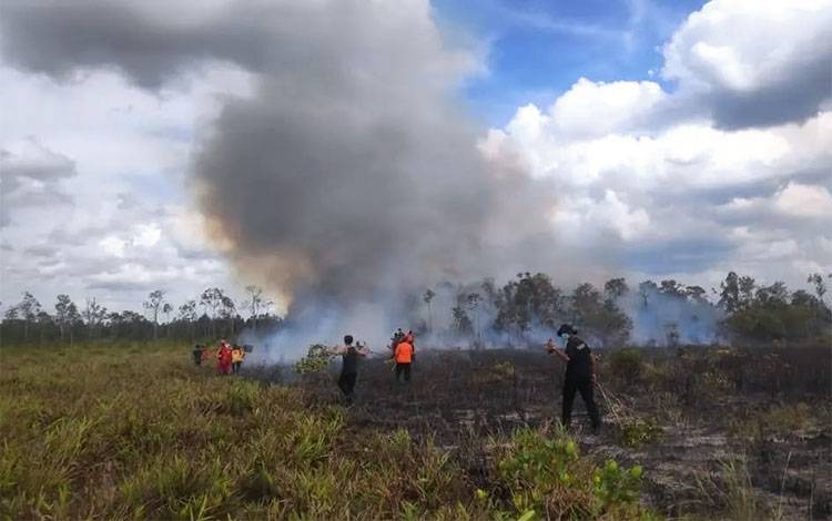 Ilustrasi pemadaman kebakaran hutan dan lahan di Kalteng. (FOTO: IST)