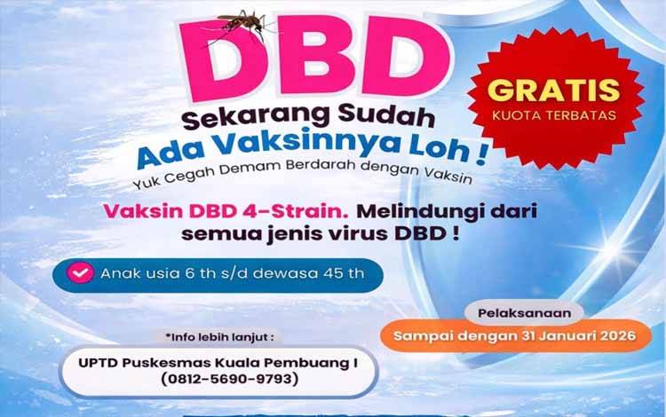 Vaksinasi DBD Gratis di Puskesmas Kuala Pembuang I Sepi Peminat