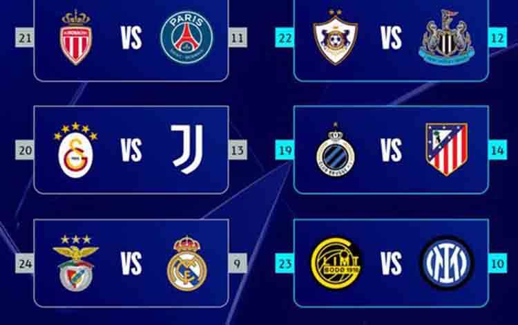 Babak Play-off 16 Besar Liga Champions: Madrid kembali Jumpa Benfica