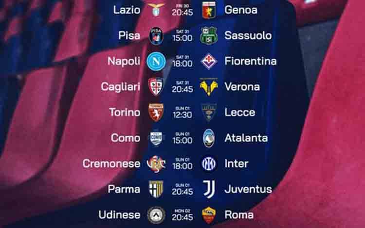 Jadwal Liga Italia: Inter Berpeluang Jauhi Kejaran Rival Sekota Milan