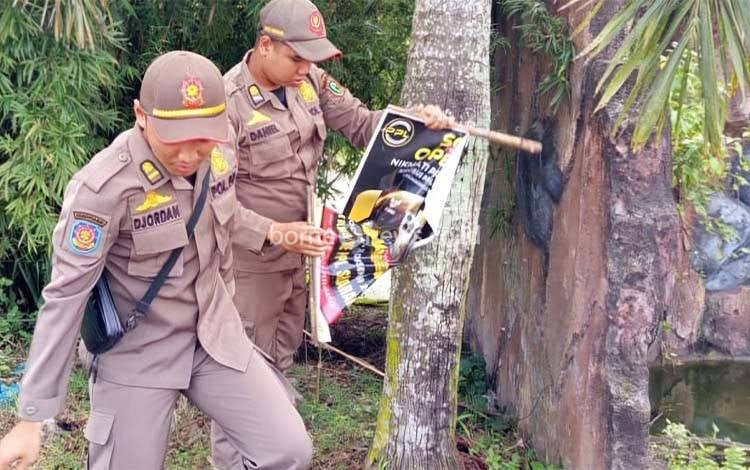 Satpol PP Kotim Intensif Tertibkan Spanduk-Baliho Sesuai Arahan Presiden