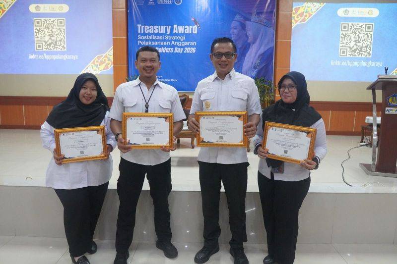 Kanwil Kemenkum Kalteng Borong 4 Piagam IKPA Sempurna 2026 dari KPPN Palangka Raya