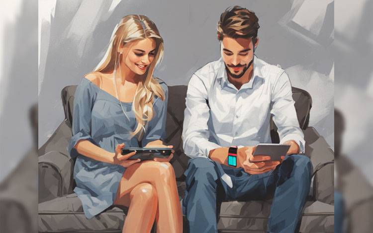 Ilustrasi cinta di era digital