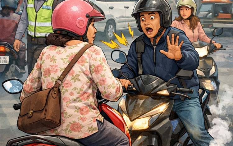 Nyaris Lakalantas di Jalan Barito Kuala Kapuas, Safety Riding untuk Ibu-Ibu Perlu Diperkuat