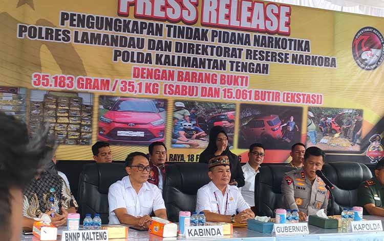 Gubernur Kalteng Apresiasi Pengungkapan Narkoba 35 Kg Sabu, Polda Disebut Selamatkan 414 Ribu Warga
