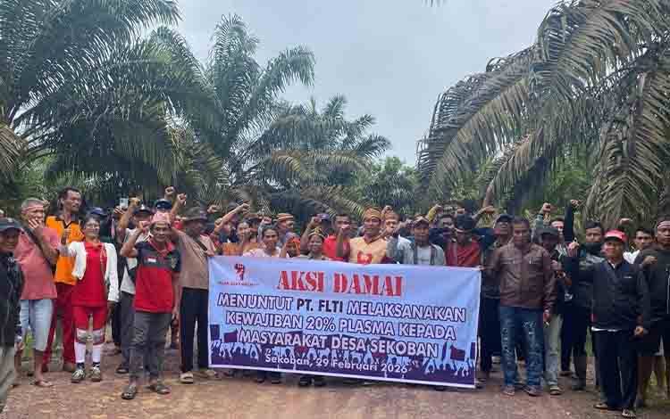 Masyarakat Serukan Tuntutan Plasma 20 Persen kepada PT FLTI dalam Aksi Damai