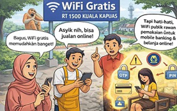 Ilustrasi WiFi gratis. (FOTO: AI Folax/Sabri)