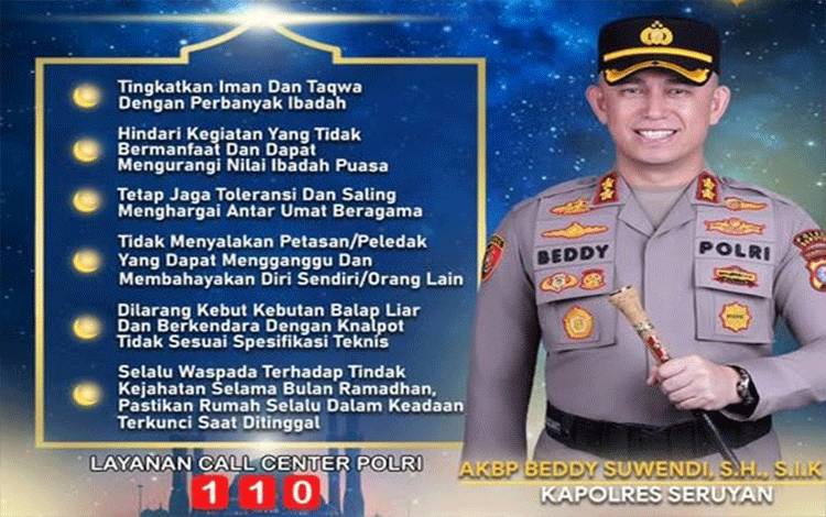 Imbauan Kapolres Seruyan. (Foto : Ist)