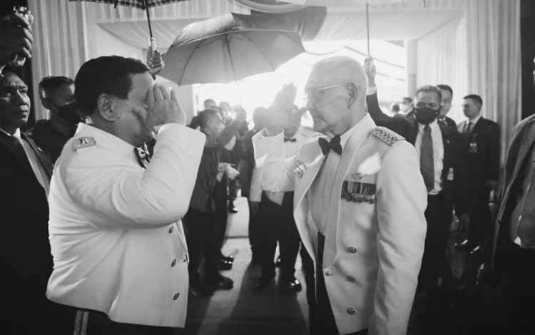Prabowo Kenang Try Sutrisno Prajurit dan Pemimpin Utamakan Tanah Air
