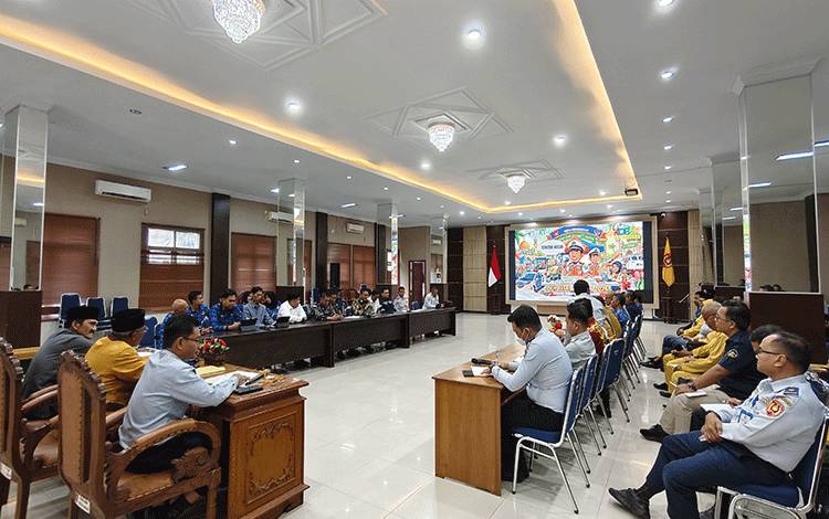 Suasana Rakor kesiapan penyelenggaraan angkutan lebaran 2026/1447 Hijriah, di Aula Kantor Bupati Kobar, Kamis, 5 Maret 2026. (FOTOL:IST)