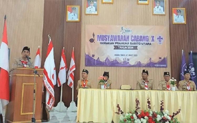 Bupati Barito Utara Shalahuddin membuka Muscab ke-10 Kwarcab Pramuka Barito Utara di Muara Teweh, Sabtu (7/3/2026). ANTARA/Dokumen Pribadi