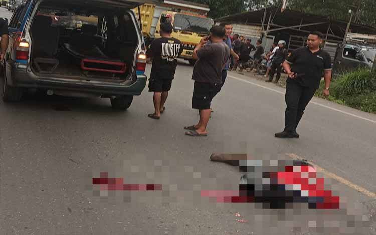 Kecelakaan Maut di Jalan Nasional Tapin, Pemotor Terlindas Ban Truk