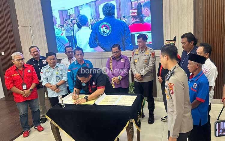 DPD FSPBPU Kalteng Hadiri Penandatanganan Kesepakatan Bersama Polda Kalteng