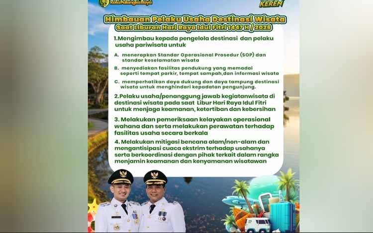 Disparbudpora Palangka Raya Terbitkan Imbaun Surat Edaran Untuk Pelaku Usaha Wisata